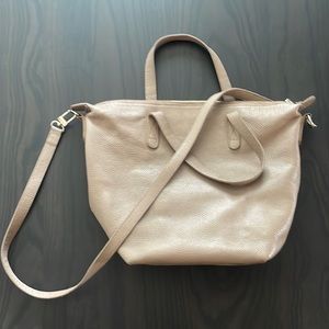 Cuyana cross body pebbled leather M zipper top